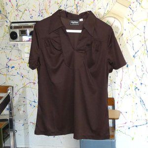 5 for $20 📢Vintage Angeltown Signature Line Brown Bowling Shirt V-Neck Size 34